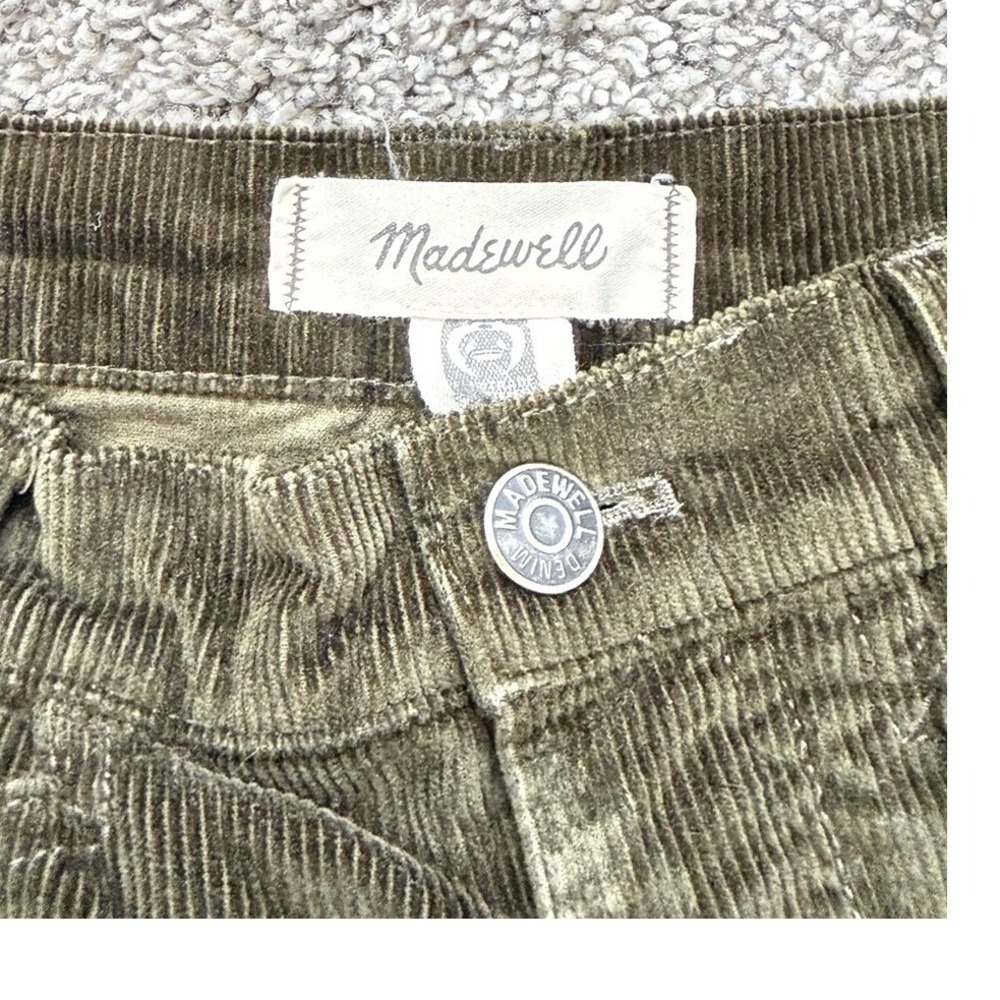 Madewell Corduroy Wide Leg Pants Olive Green High Rise Trousers 28 x 26 - Picture 2 of 4